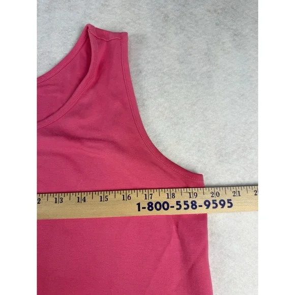 Lands‎ End Womens Tank Top Large Pink Sleeveless Scoop Neck Cotton Blend - Picture 4 of 6